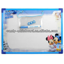 white magnetic board with plastic frame